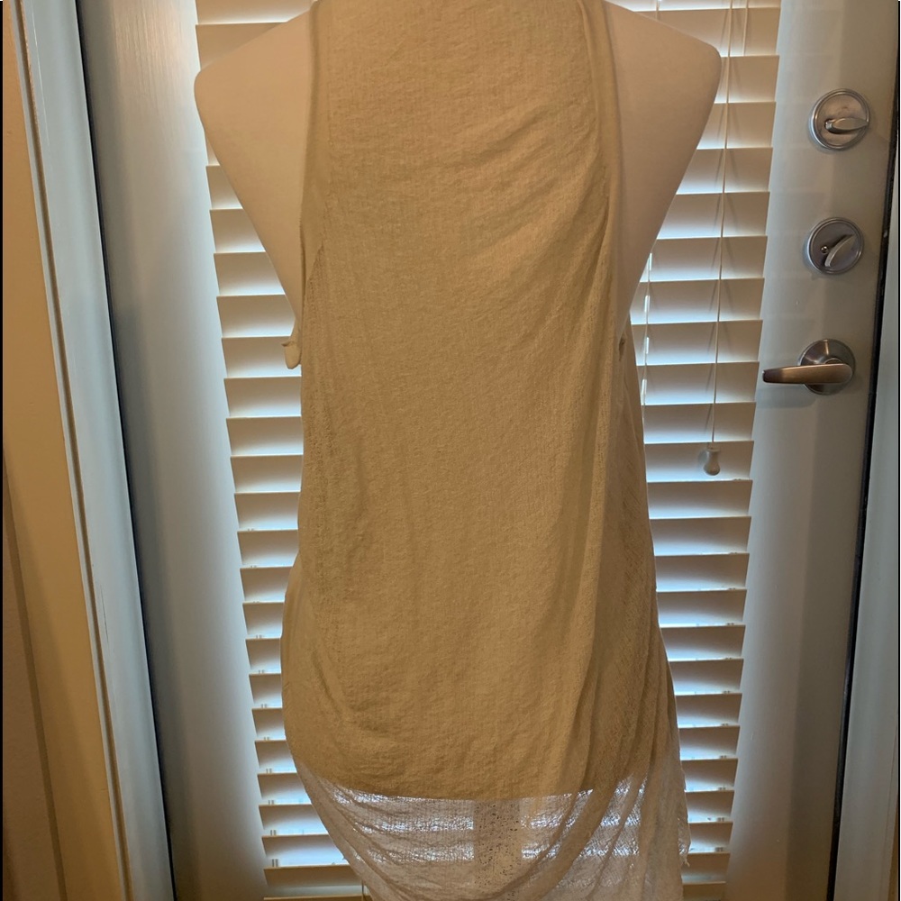 Raquel Allegra Distressed Sleeveless Top Raw Hem